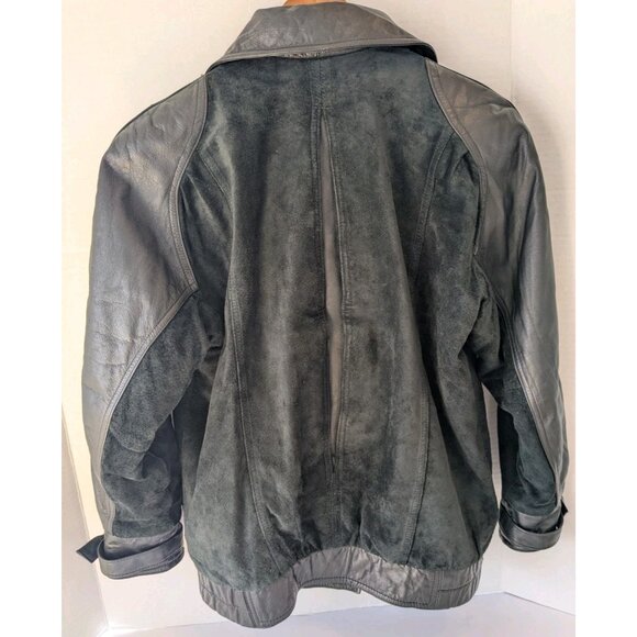 Vintage Winlit Paris Leather Suede Jacket Womens Sm - Made in Korea - Black 90s - Picture 14 of 16